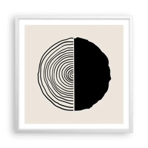 Affiche dans un cadre blanc - Poster - Moitié-moitié - 60x60 cm