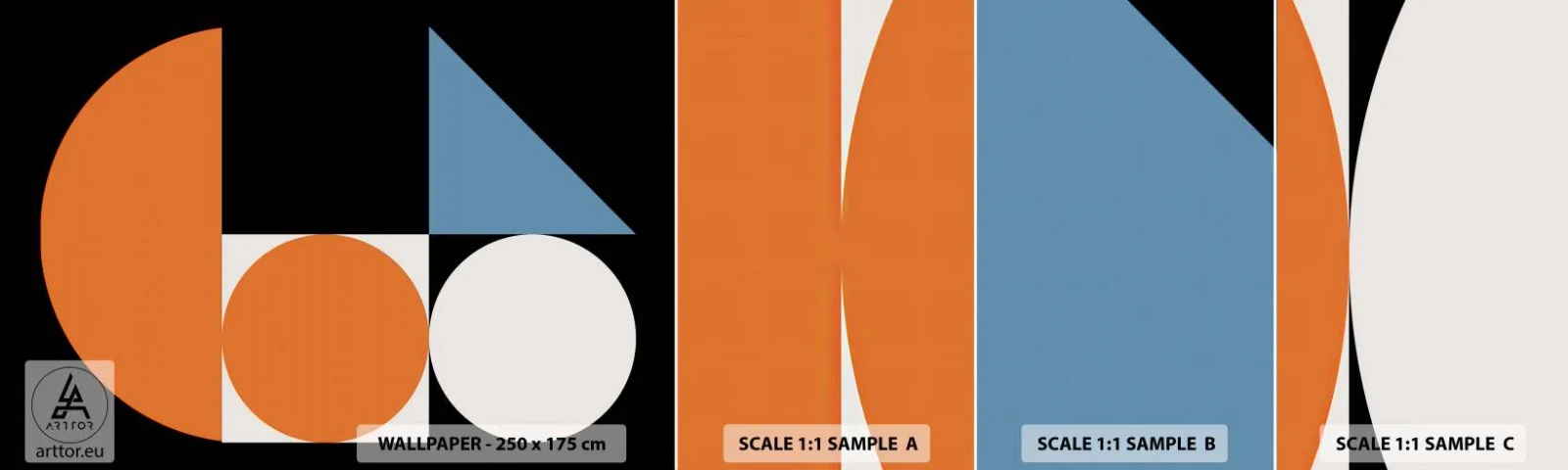 Échantillon De Papier Peint Standard Eco - Rangement de figures - Abstraction, Graphique, Motif géométrique - 100x30 cm