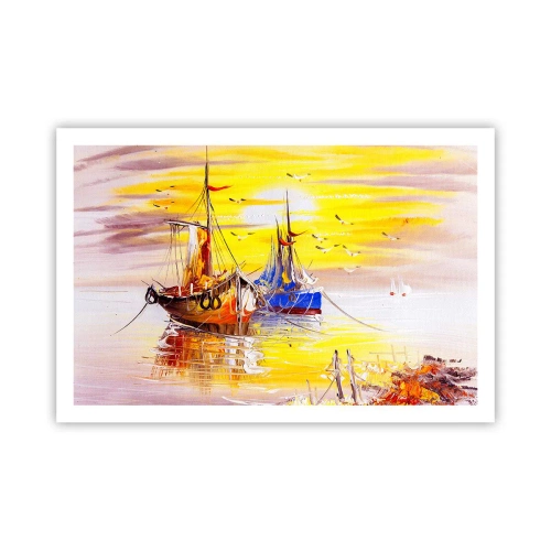 Affiche - Poster - Un repos bien mérité au port - 91x61 cm