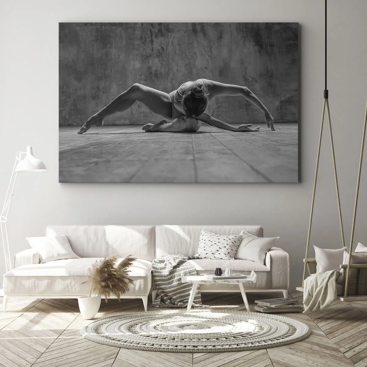 Impression sur toile - Image sur toile - Une danseuse dans une pose artistique - 120x80cm - Symétrie trouvée - Décoration murale moderne pour le salon et la chambre ARTTOR