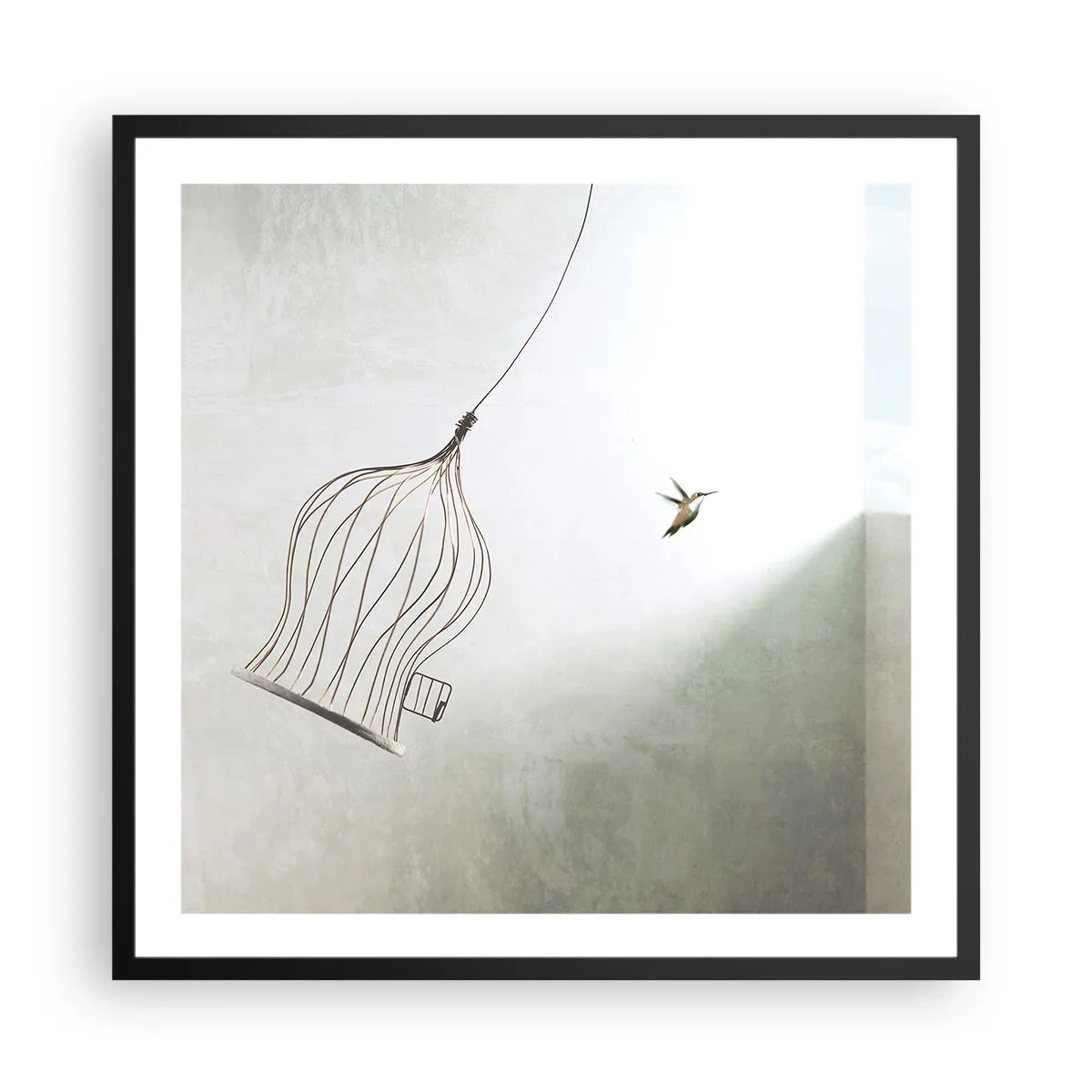 Affiche dans un cadre noir - Poster - Dans son élément - 60x60 cm