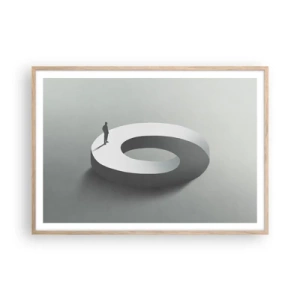 Affiche dans un chêne clair - Poster - Et sois intelligent ici - 100x70 cm