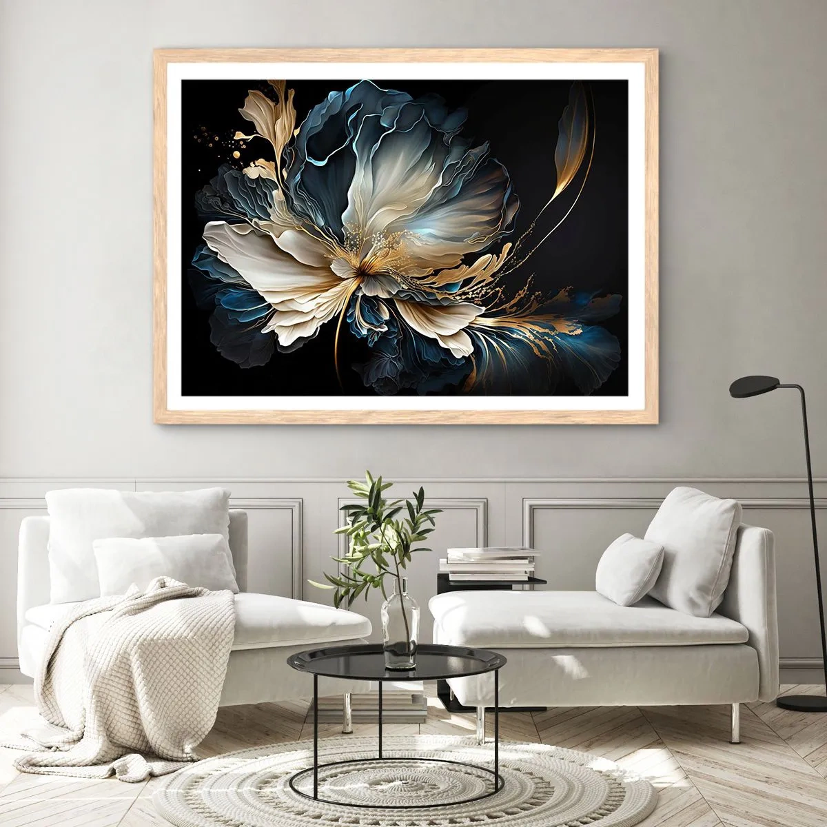 Affiche dans un chêne clair - Poster - Fleur de fougère de conte de fées - 40x30 cm