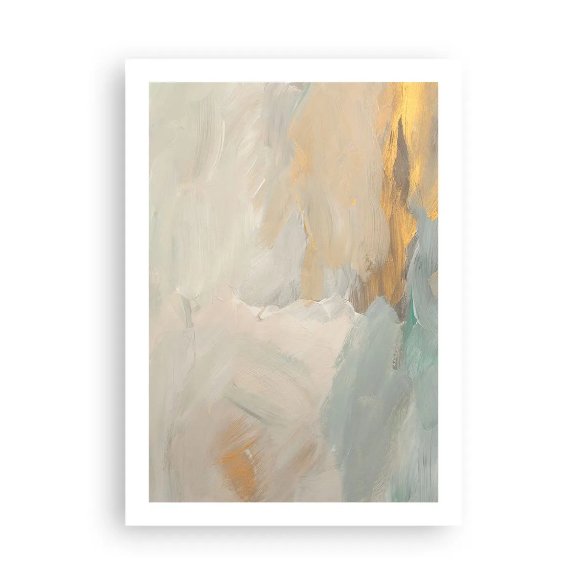 Affiche - Poster - Composition de peinture abstraite aux tons pastel - 50x70cm - Abstraction – le pays de la douceur - Décoration murale moderne pour le salon et la chambre ARTTOR