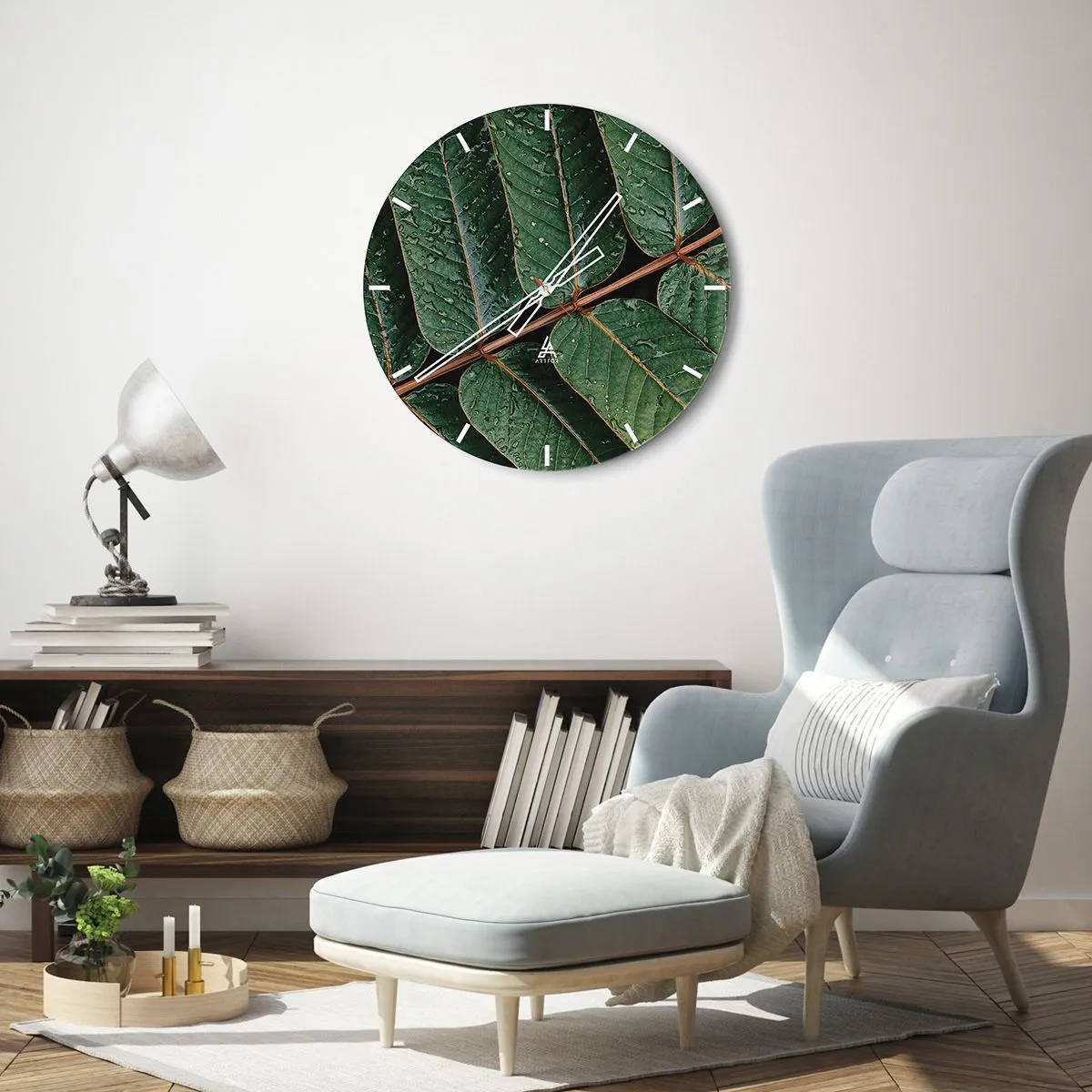 Horloge murale - Pendule murale - Au rythme de la verdure - 30x30 cm