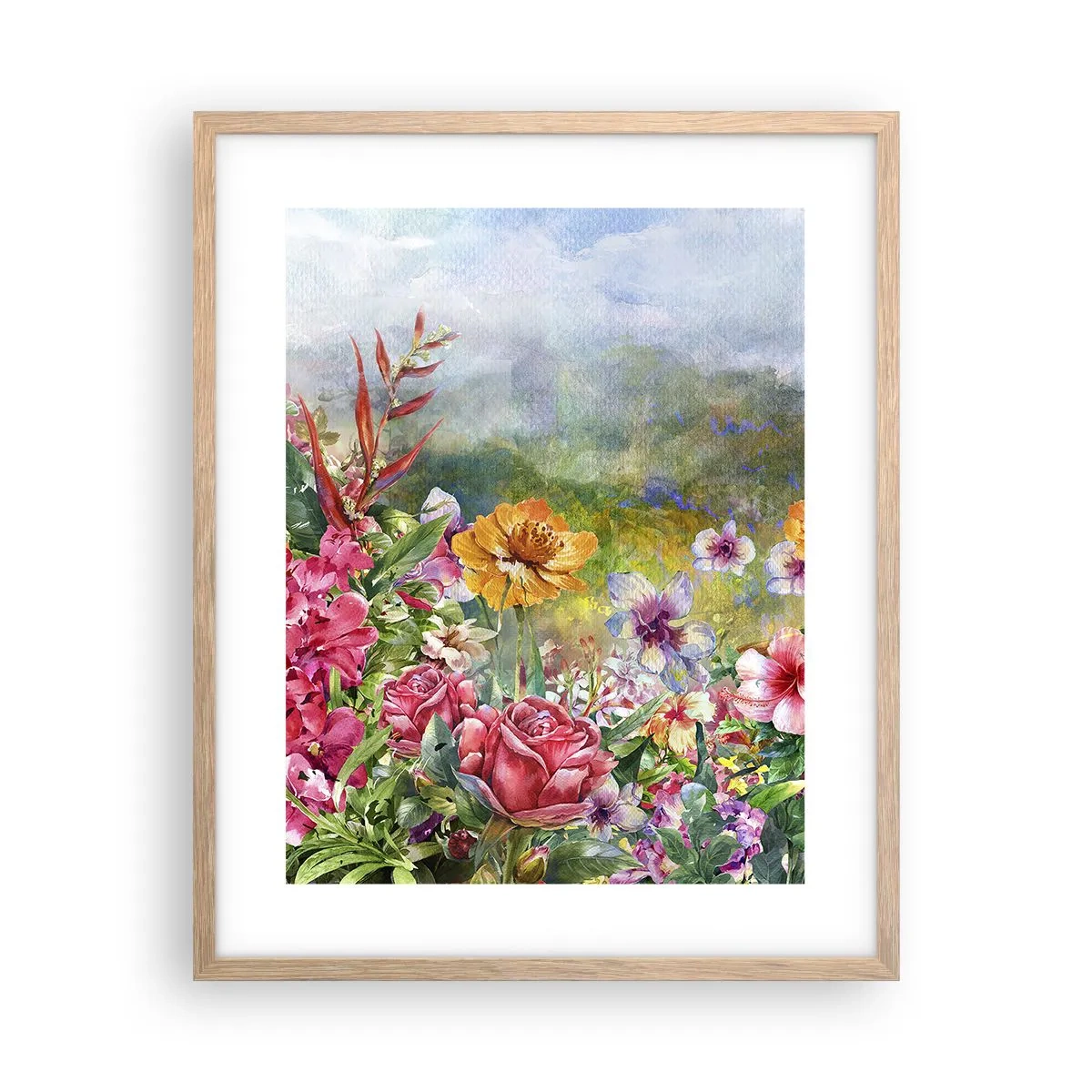 Affiche dans un chêne clair - Poster - Un jardin devenu fou - 40x50 cm