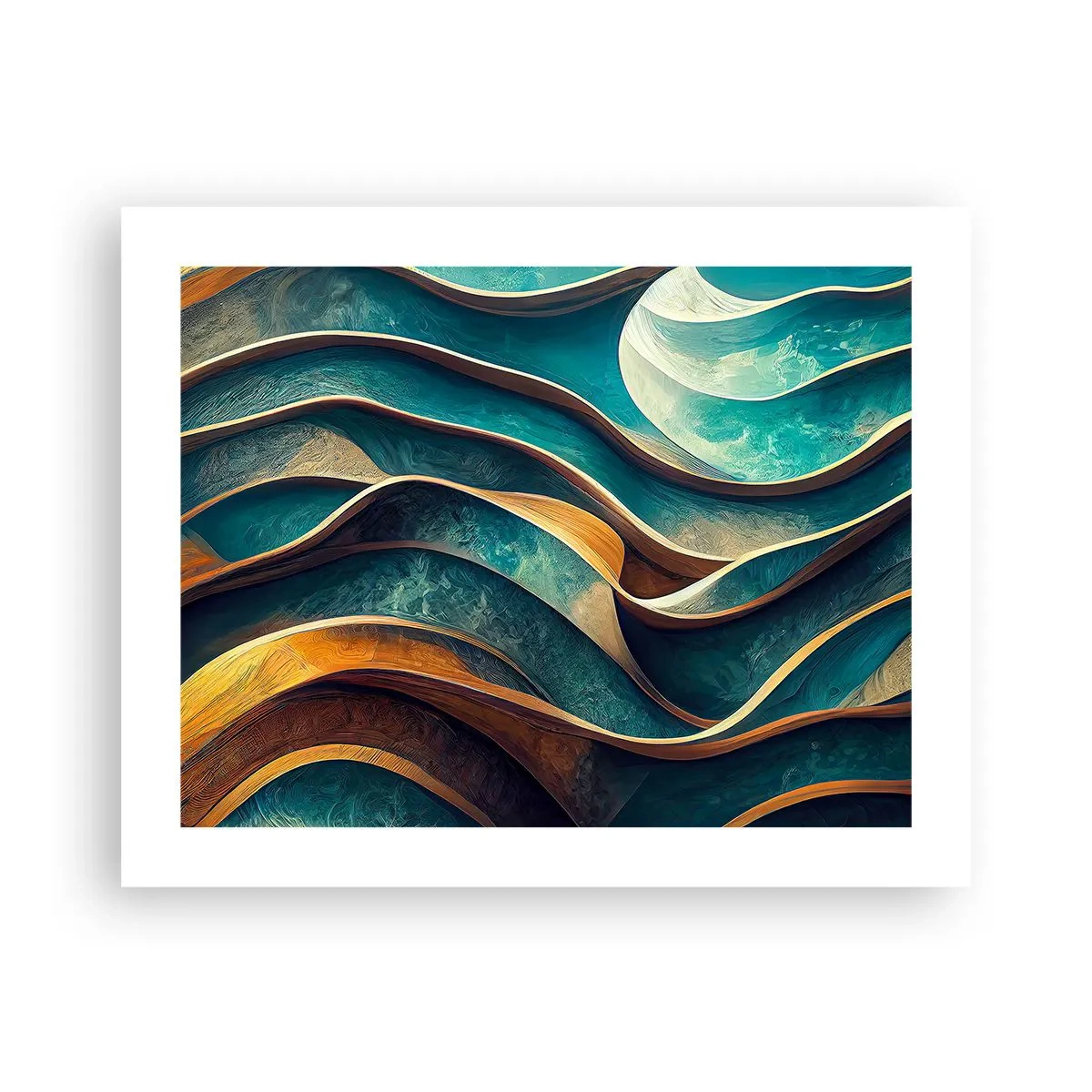 Affiche - Poster - Méandres de bleu - 50x40 cm