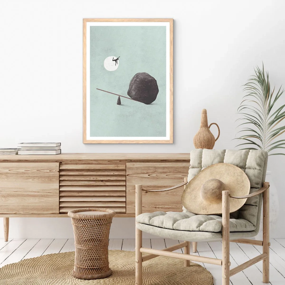 Affiche dans un chêne clair - Poster - Réalisation de ses rêves - 70x100 cm