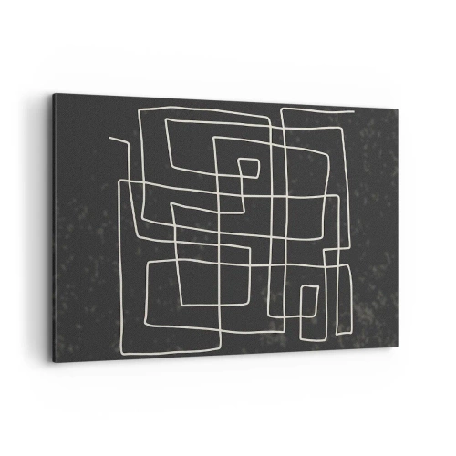 Impression sur toile - Image sur toile - Motif géométrique abstrait sur fond sombre - 100x70cm - Pas aussi simple - Décoration murale moderne pour le salon et la chambre ARTTOR