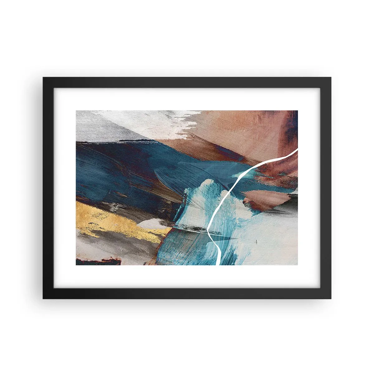 Affiche dans un cadre noir - Poster - Avec panache et énergie - 40x30 cm