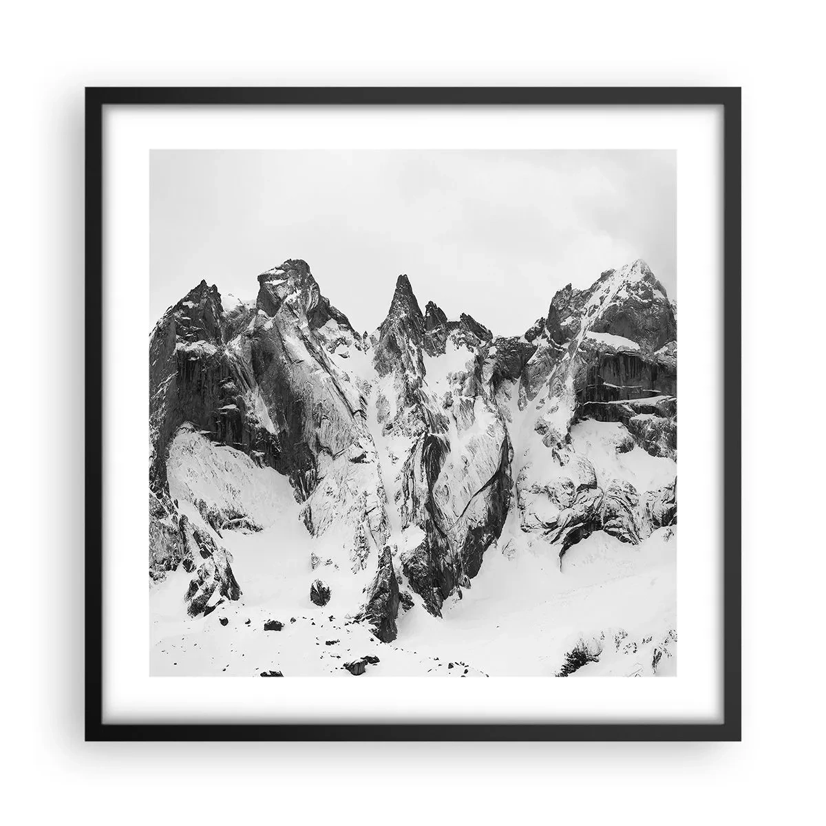Affiche dans un cadre noir - Poster - Crête dangereuse de granit - 50x50 cm