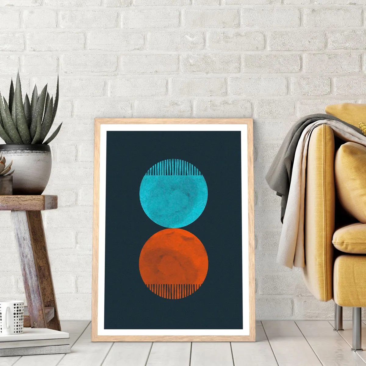 Affiche dans un chêne clair - Poster - Seulement la géométrie ? - 61x91 cm