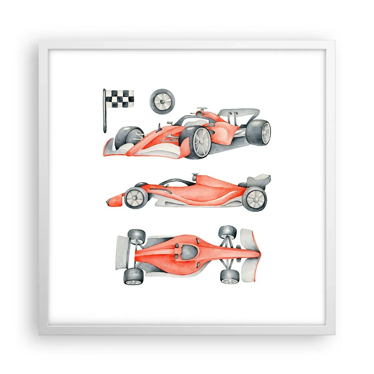 Affiche dans un cadre blanc - Poster - poursuis ton rêve - 50x50 cm