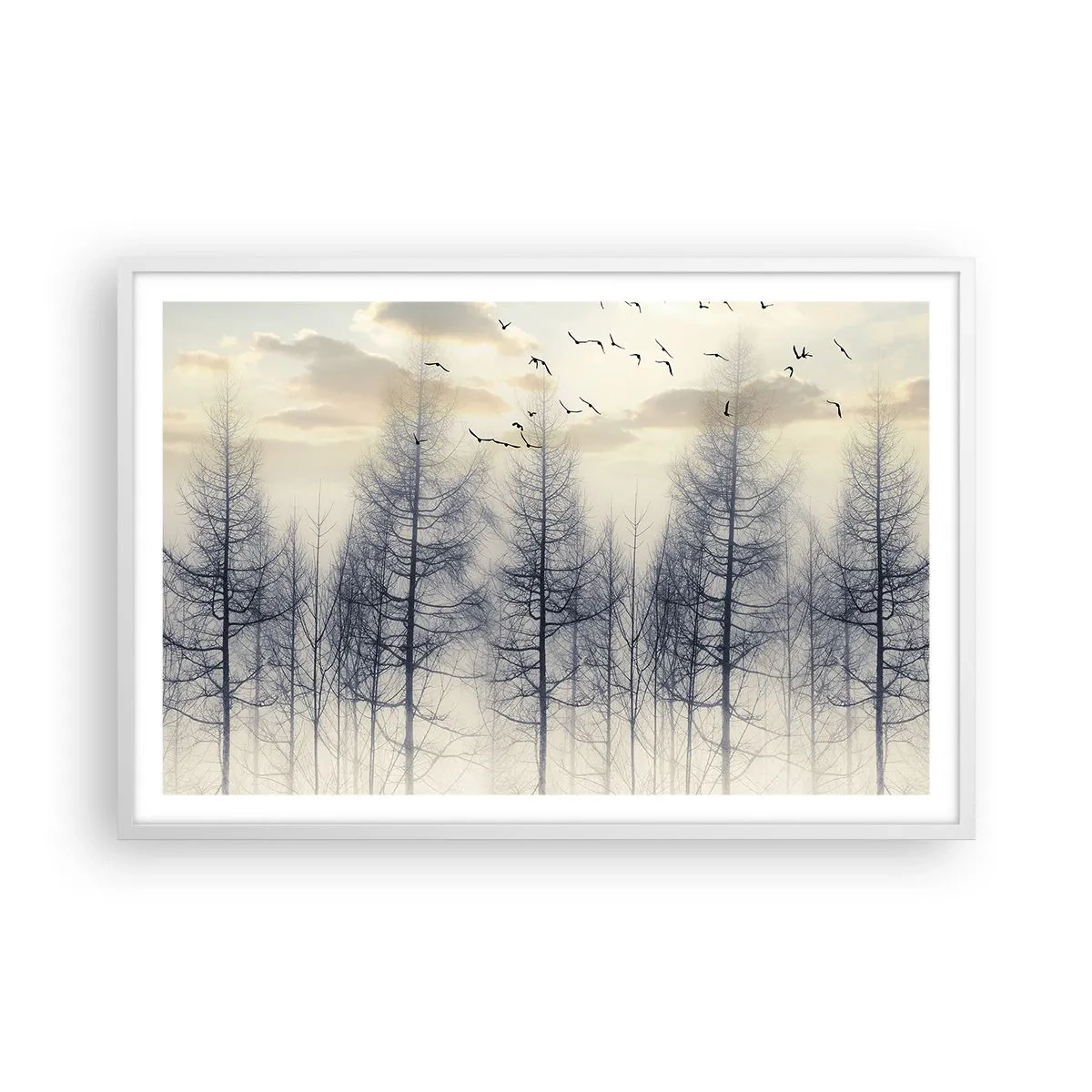 Affiche dans un cadre blanc - Poster - L'âme de la forêt - 91x61 cm