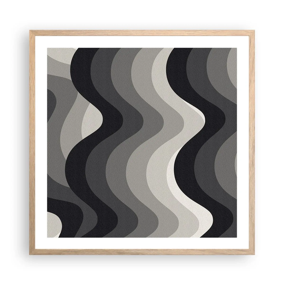 Affiche dans un chêne clair - Poster - Vague après vague - 60x60 cm