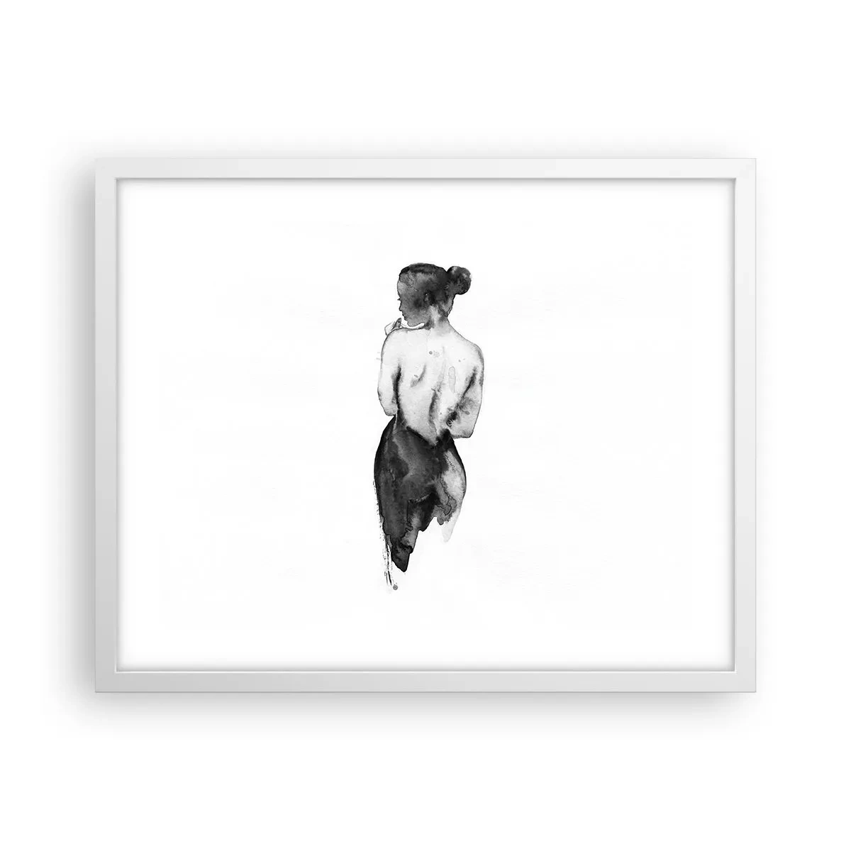 Affiche dans un cadre blanc - Poster - Auprès d'elle, le monde disparaît - 50x40 cm