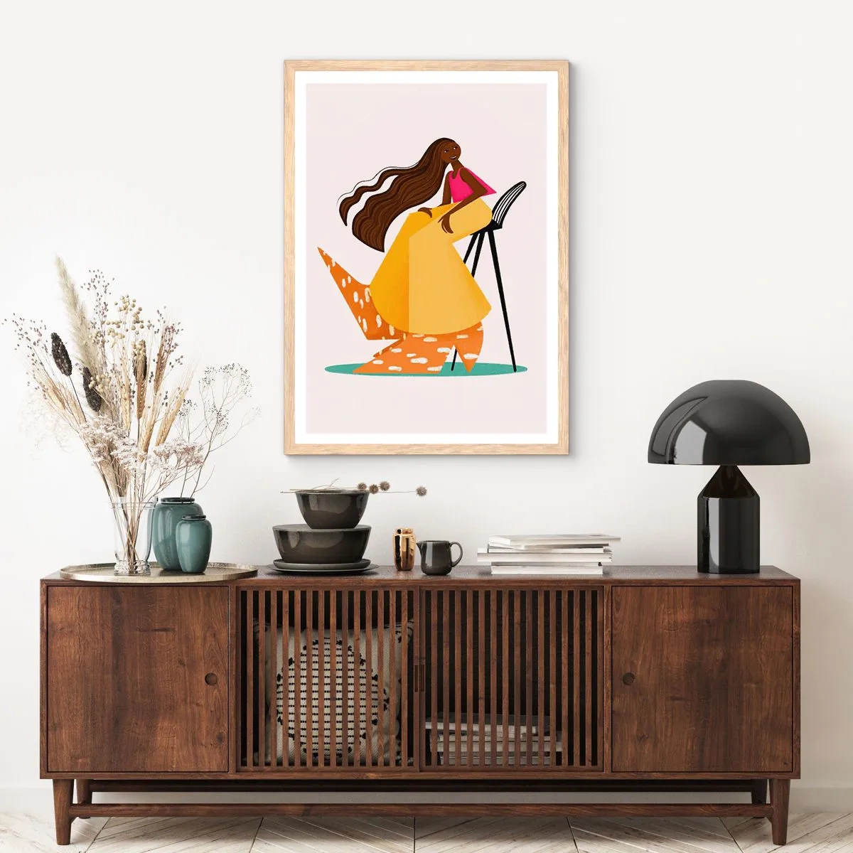 Affiche dans un chêne clair - Poster - La mode est aussi amusante - 70x100 cm