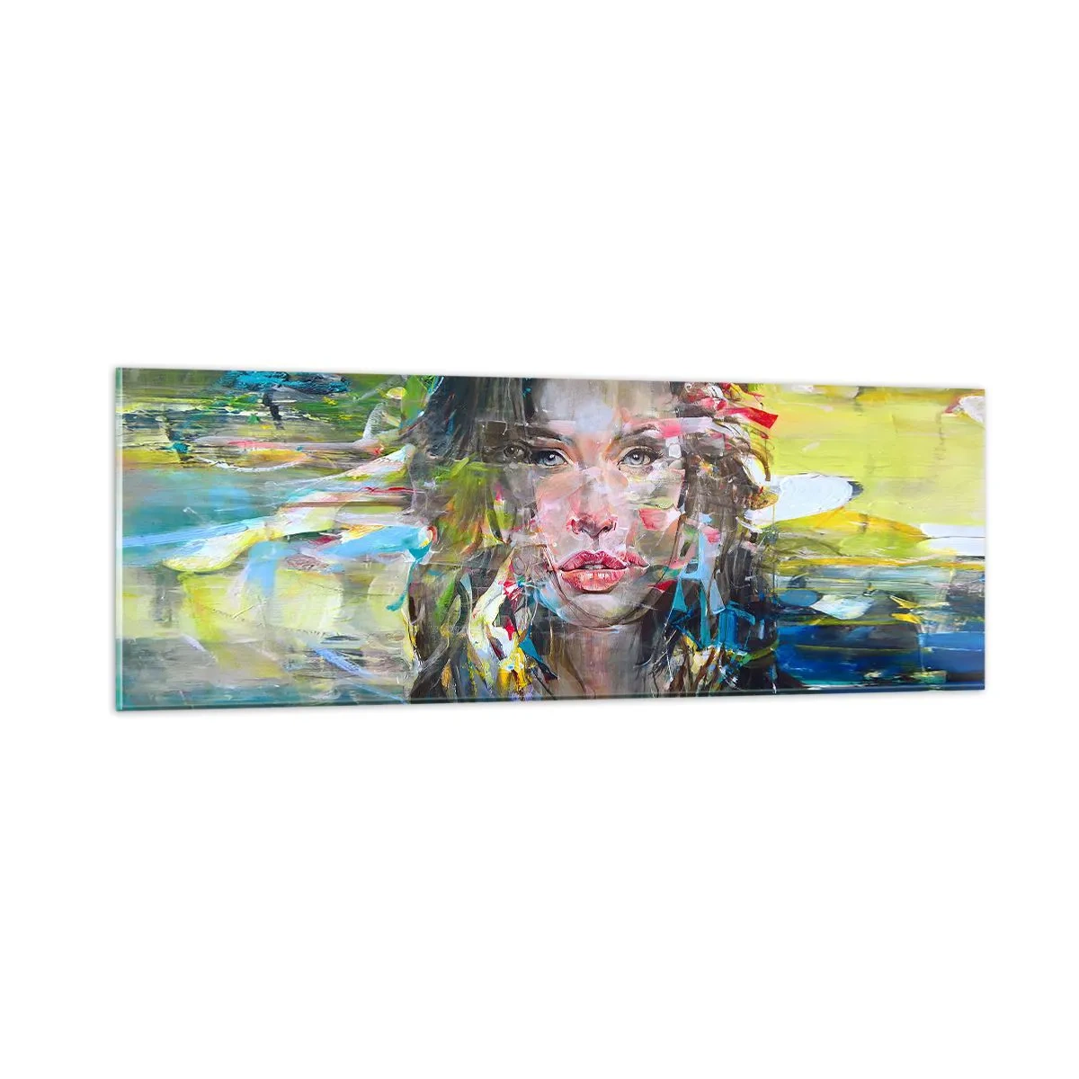 Impression sur verre - Image sur verre - Derrière l'air, un rideau - 90x30 cm