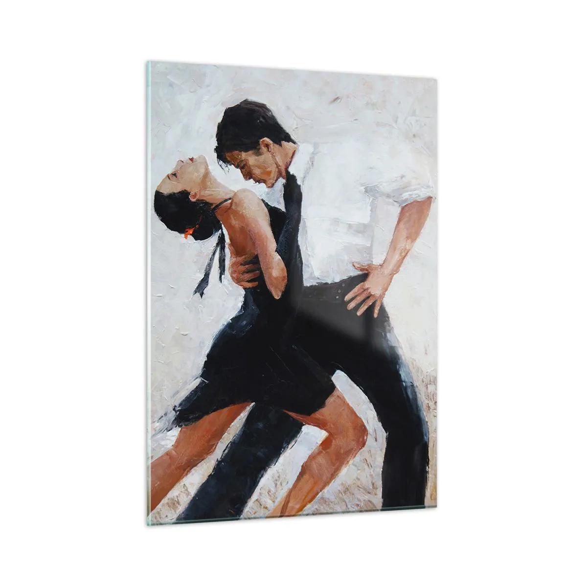 Impression sur verre - Image sur verre - Un couple dansant le tango dans une pose dynamique - 50x70cm - Tango de mes rêves et pensées - Décoration murale moderne pour le salon et la chambre ARTTOR
