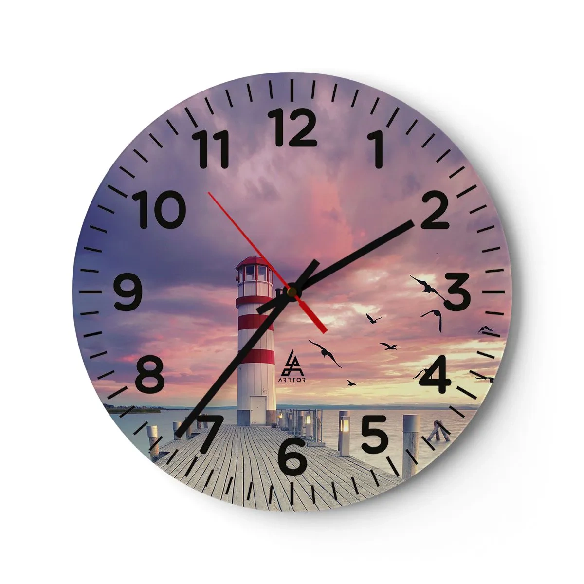 Horloge murale - Pendule murale - C'est l'heure d'aller au port - 40x40 cm