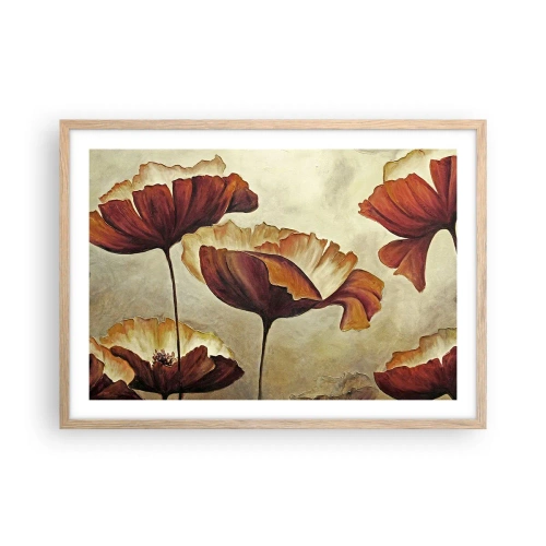 Affiche dans un chêne clair - Poster - À la lisière des champs - 70x50 cm