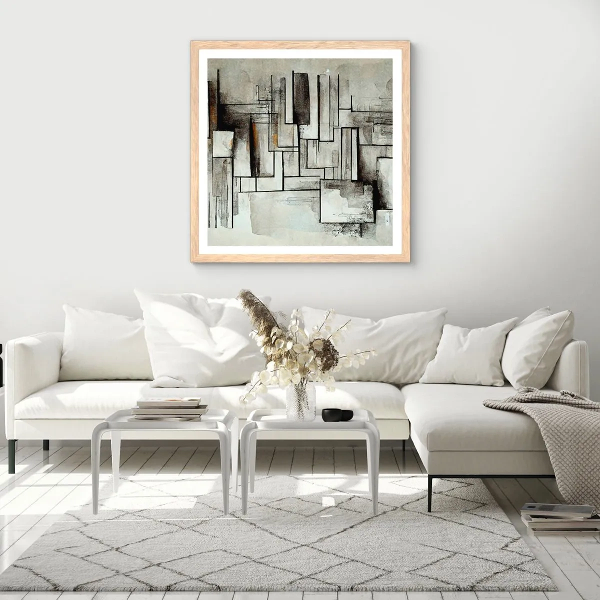 Affiche dans un chêne clair - Poster - Le pouvoir de la simplicité - 30x30 cm