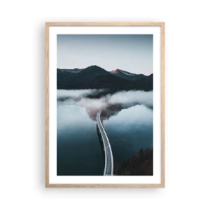 Affiche dans un chêne clair - Poster - Sur une eau aussi lisse qu'un miroir - 50x70 cm