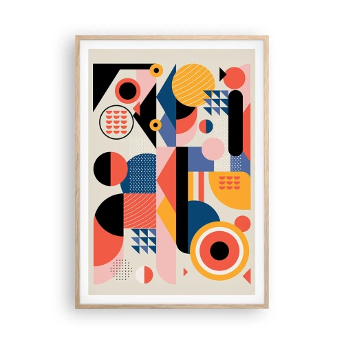 Affiche dans un chêne clair - Poster - Composition : jouer - 70x100 cm