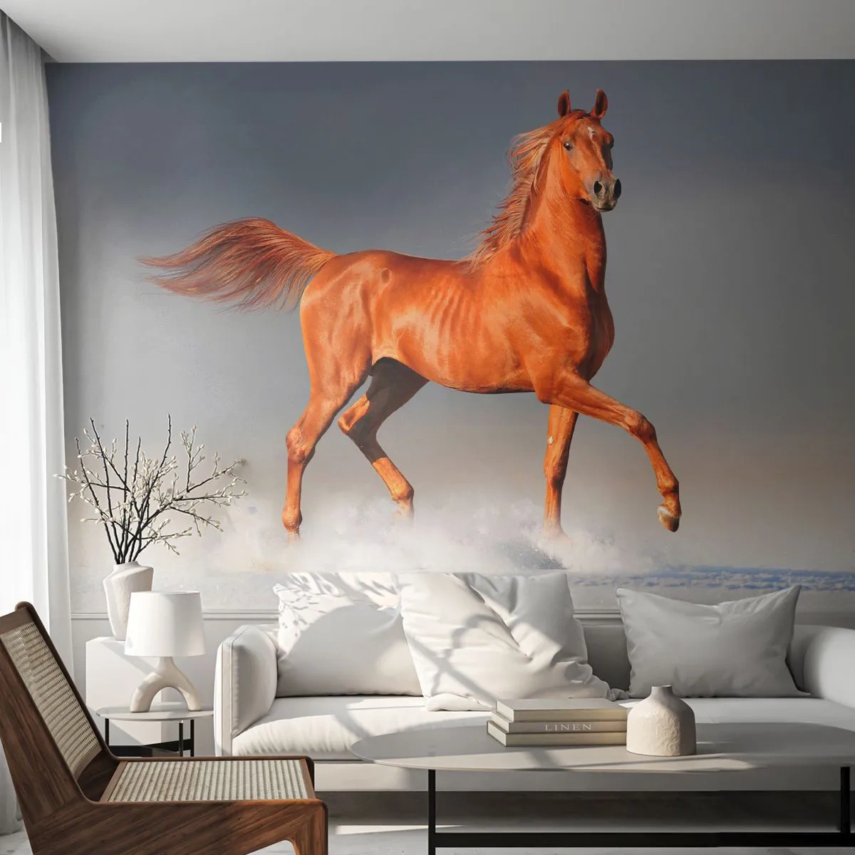 Papier Peint Autocollant Deluxe Sticker - La grâce dansante - Animaux, Cheval, Nature - 250x175 cm