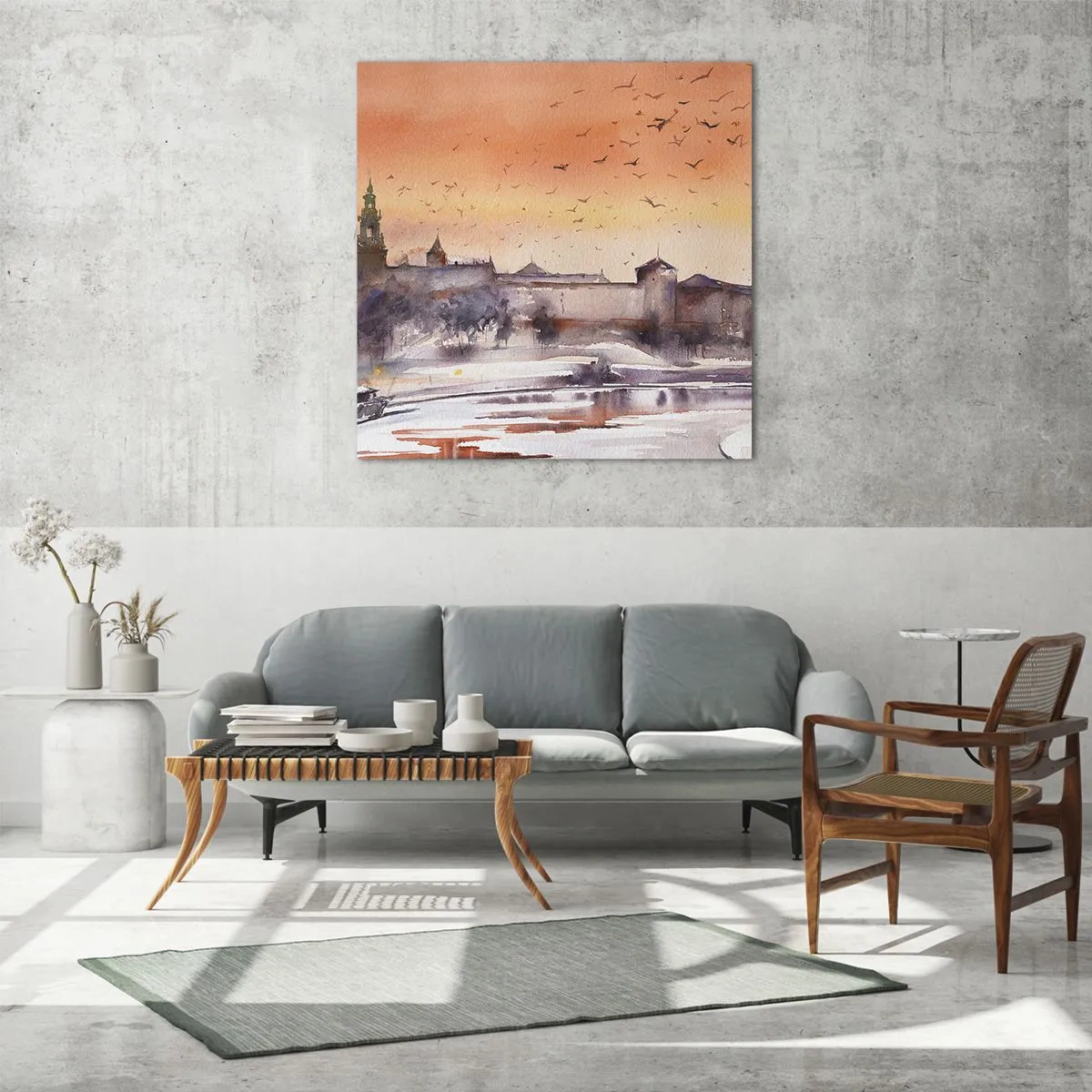 Impression sur verre - Image sur verre - Coucher de soleil royal - 50x50 cm