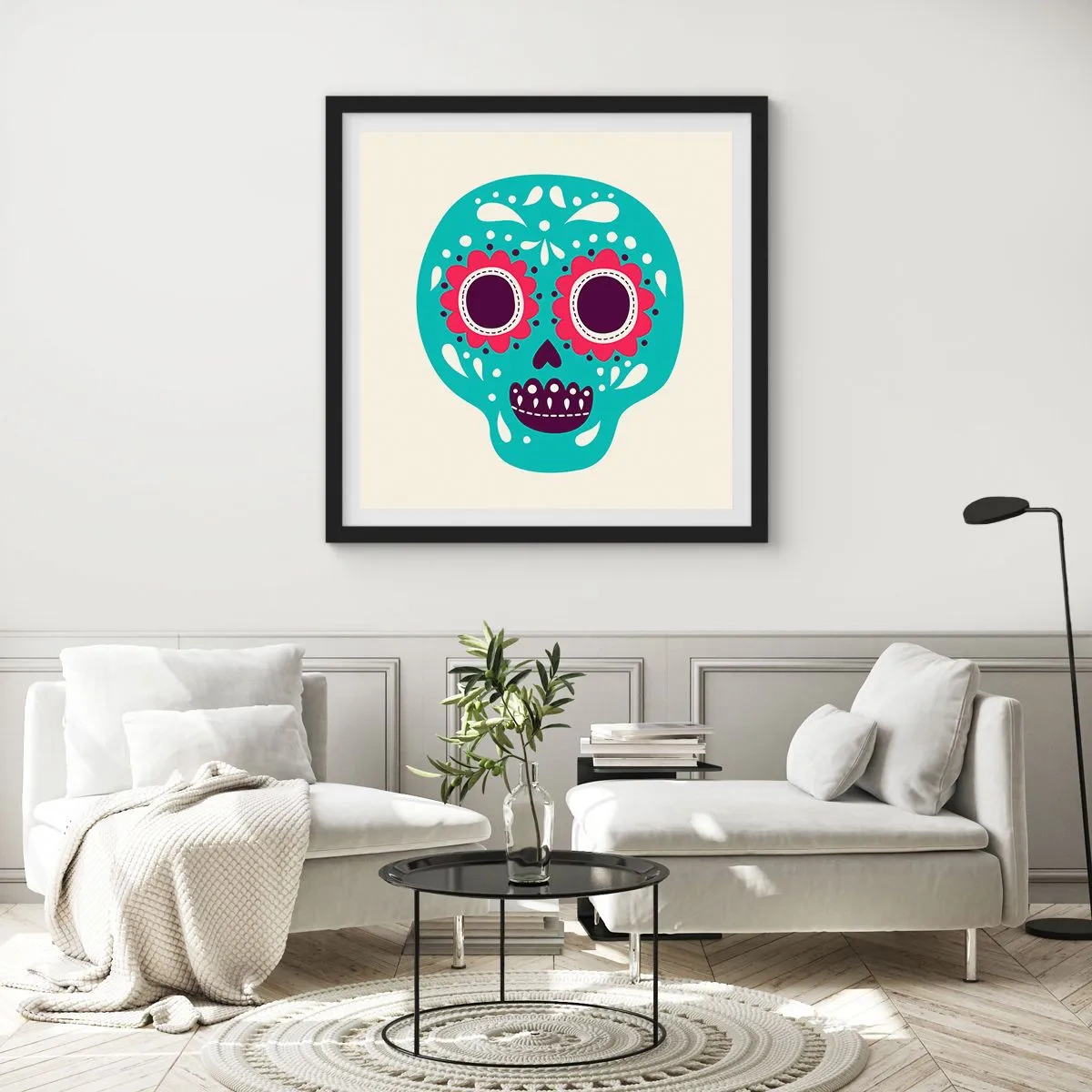 Affiche dans un cadre noir - Poster - La vie – du plaisir jusqu'à la mort - 40x40 cm