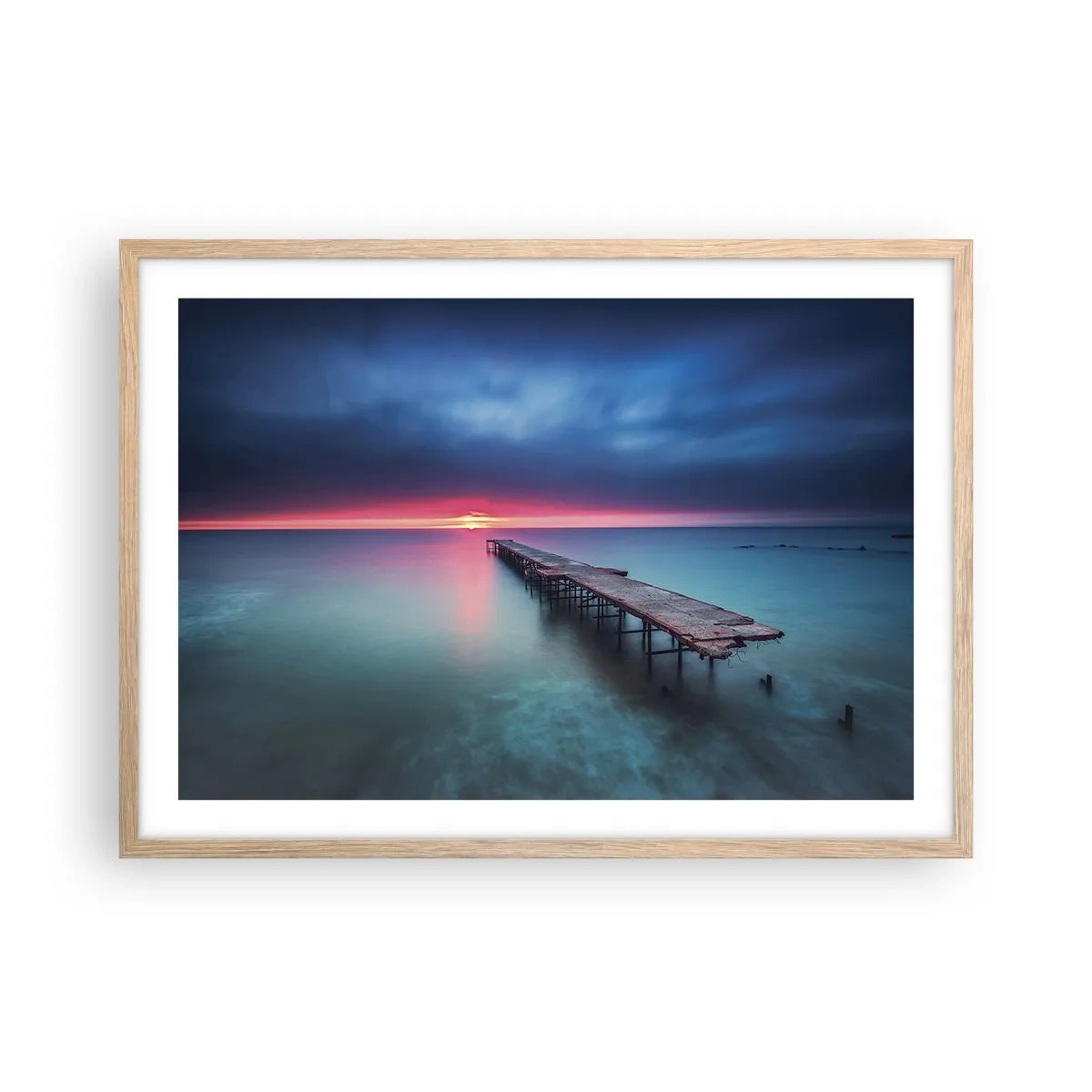 Affiche dans un chêne clair - Poster - Entre le ciel et la terre - 70x50 cm