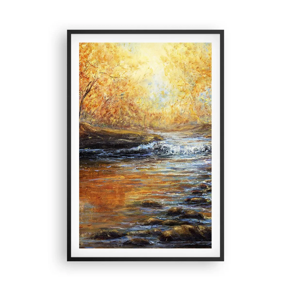 Affiche dans un cadre noir - Poster - Le ruisseau d'or - 61x91 cm