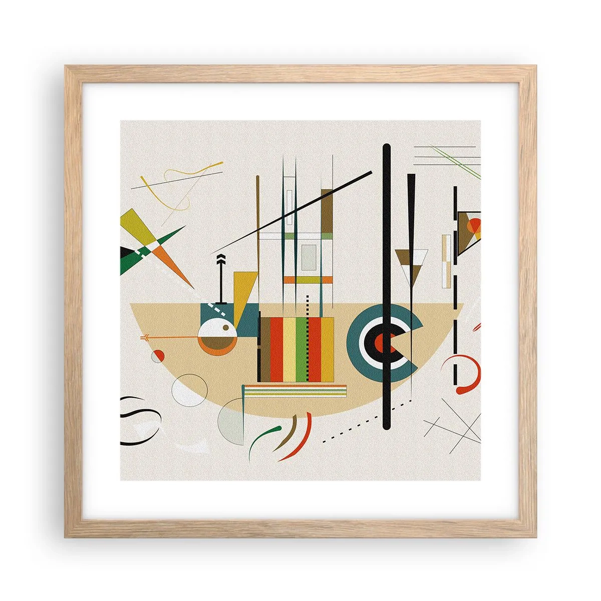 Affiche dans un chêne clair - Poster - Et le monde s’amuse - 40x40 cm