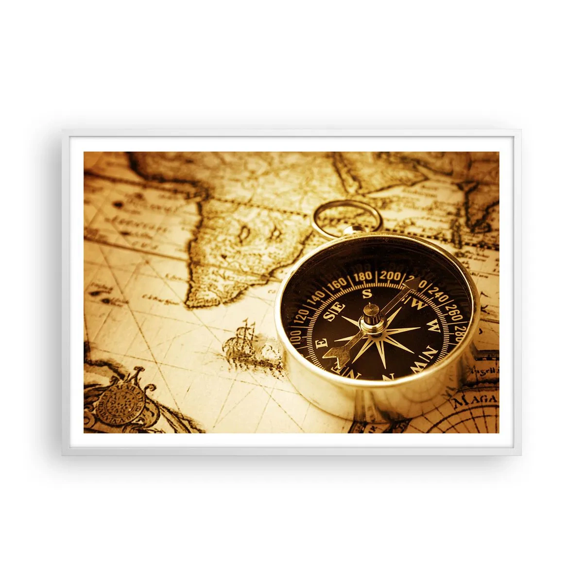 Affiche dans un cadre blanc - Poster - Est ou ouest? - 100x70 cm