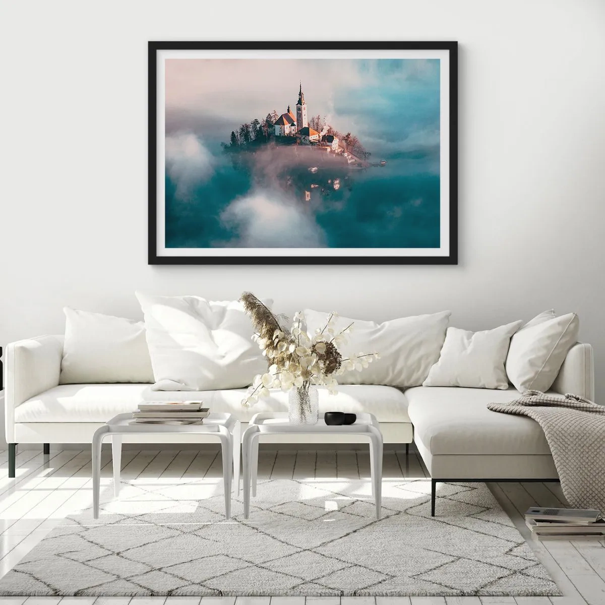 Affiche dans un cadre noir - Poster - Île de rêve - 40x30 cm