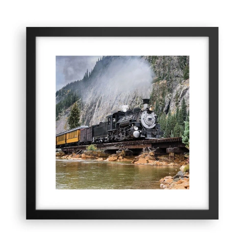 Affiche dans un cadre noir - Poster - Et lui jusqu'où? Jusqu'où? - 30x30 cm