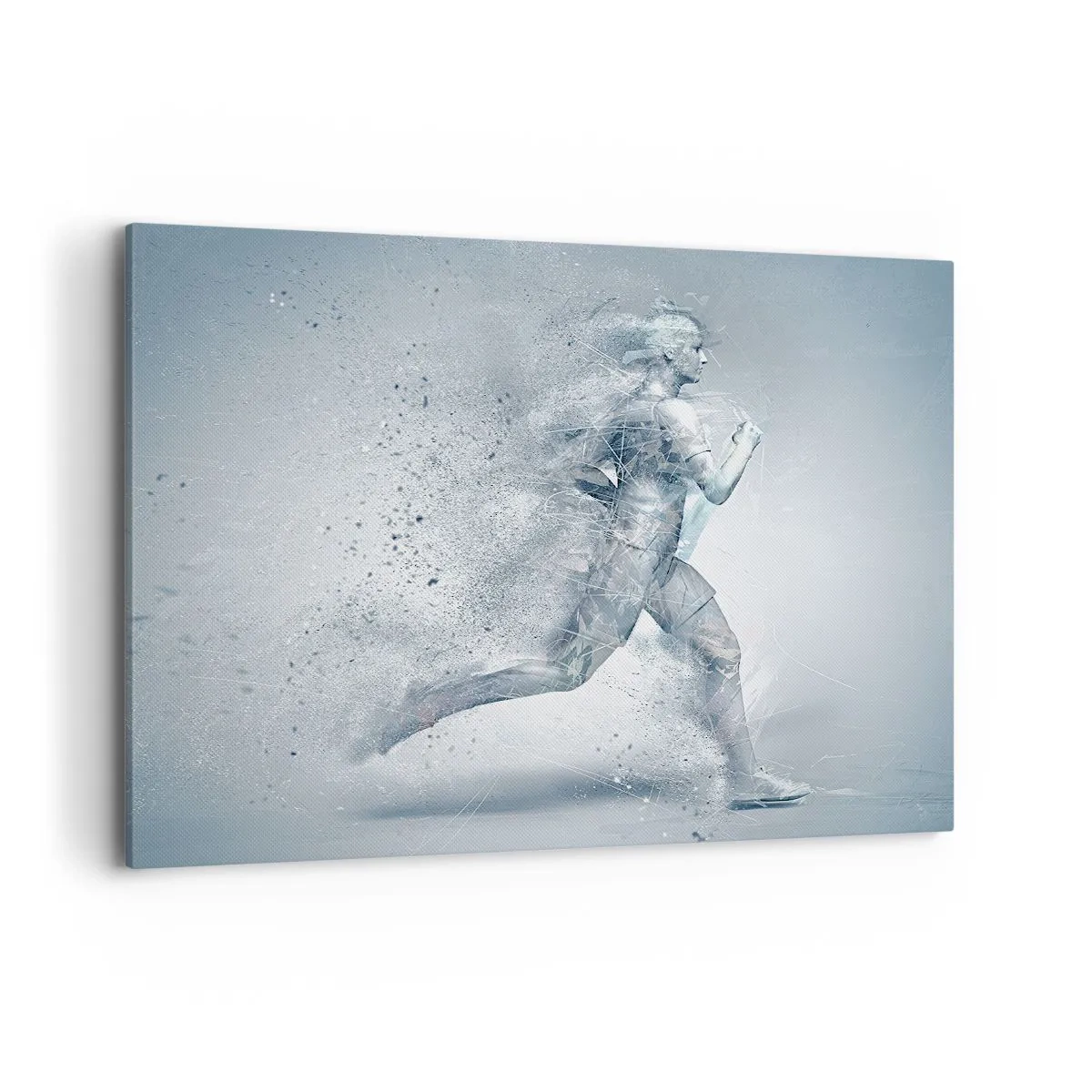 Impression sur toile - Image sur toile - Une figure dynamique courant dans un style abstrait - 100x70cm - Une énergie cristalline - Décoration murale moderne pour le salon et la chambre ARTTOR