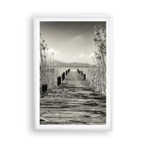 Affiche dans un cadre blanc - Poster - Dans le calme de l'herbe - 61x91 cm