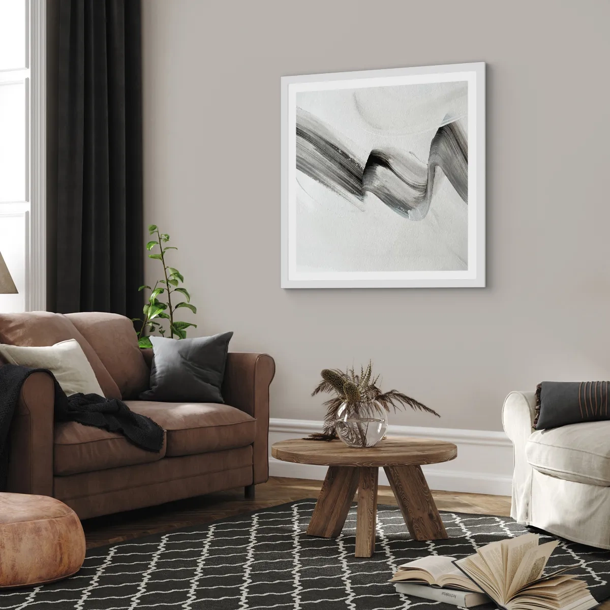 Affiche dans un cadre blanc - Poster - Mine de rien pour s'amuser - 50x50 cm