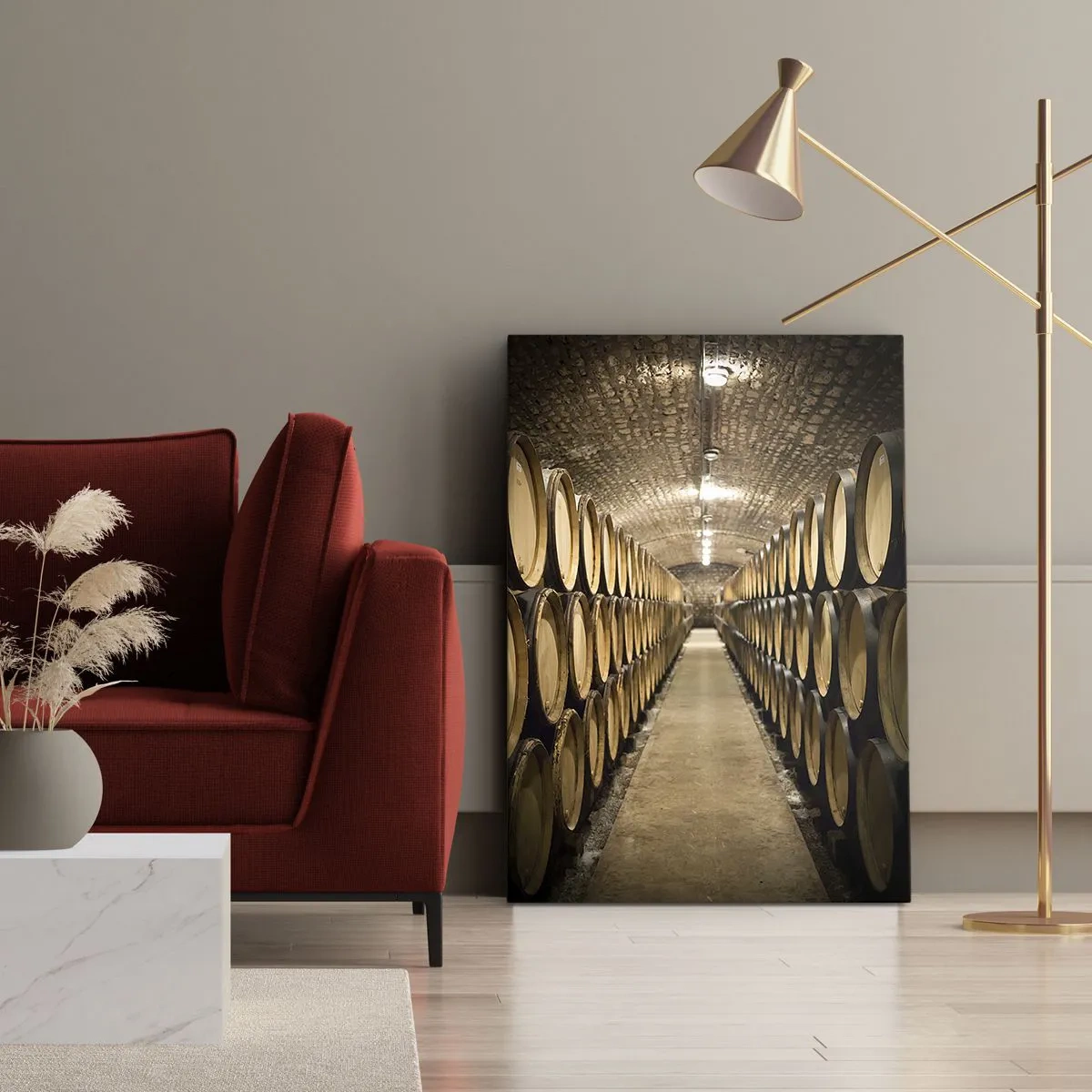 Impression sur toile - Image sur toile - Dans un sous-sol en brique - 45x80 cm
