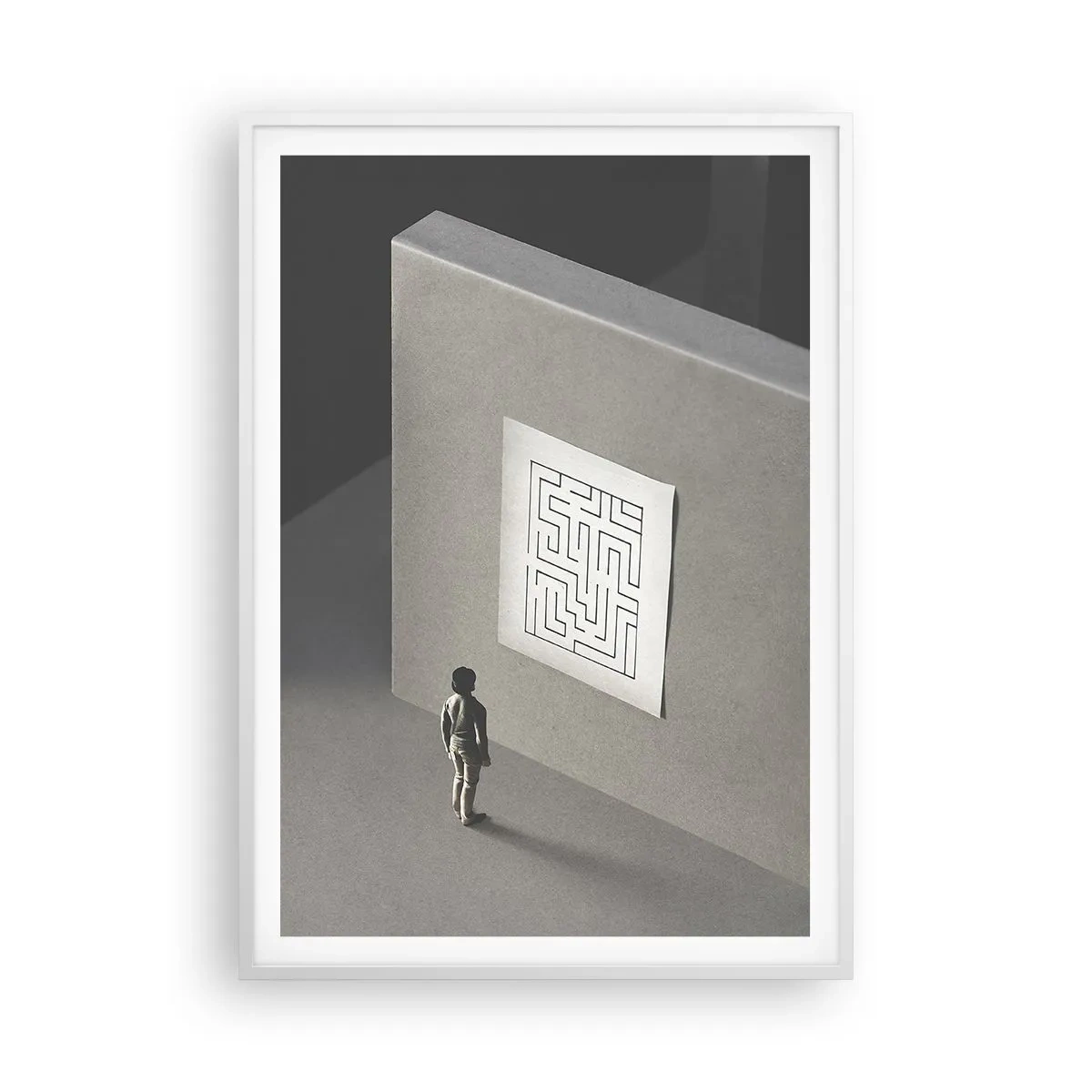 Affiche dans un cadre blanc - Poster - Mais où suis-je? - 70x100 cm