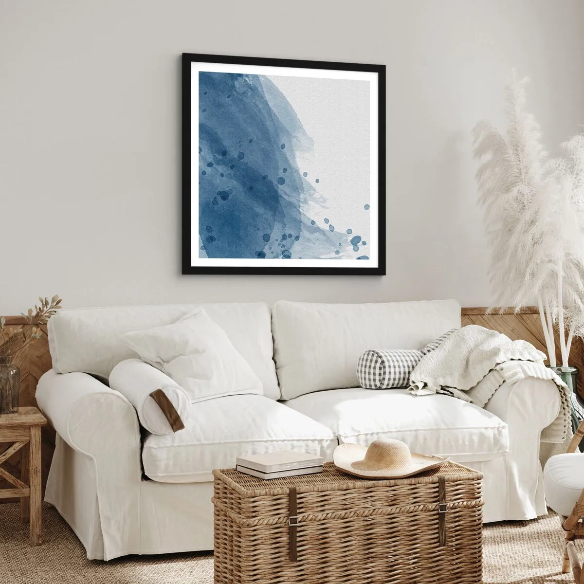 Affiche dans un cadre noir - Poster - Tulle bleu - 50x50 cm