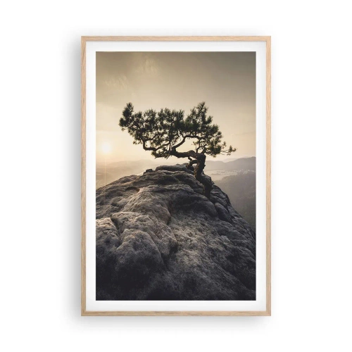 Affiche dans un chêne clair - Poster - La vie gagne toujours - 61x91 cm