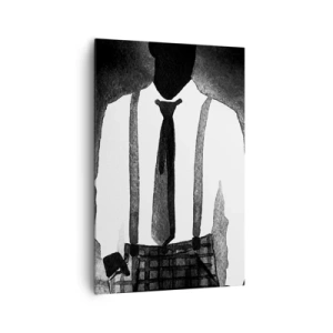 Impression sur toile - Image sur toile - Personnages de style noir, élégance et mystère en noir et blanc - 80x120cm - Ambiance noire - Décoration murale moderne pour le salon et la chambre ARTTOR