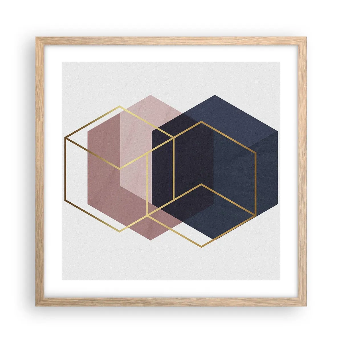 Affiche dans un chêne clair - Poster - Le pouvoir de la simplicité - 50x50 cm