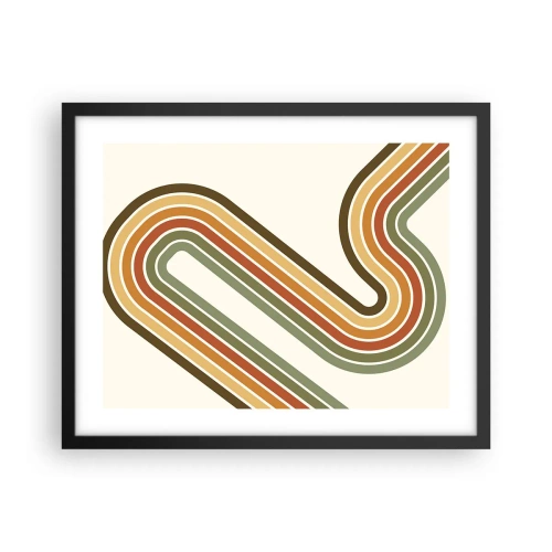 Affiche dans un cadre noir - Poster - En zig zag vers le but - 50x40 cm