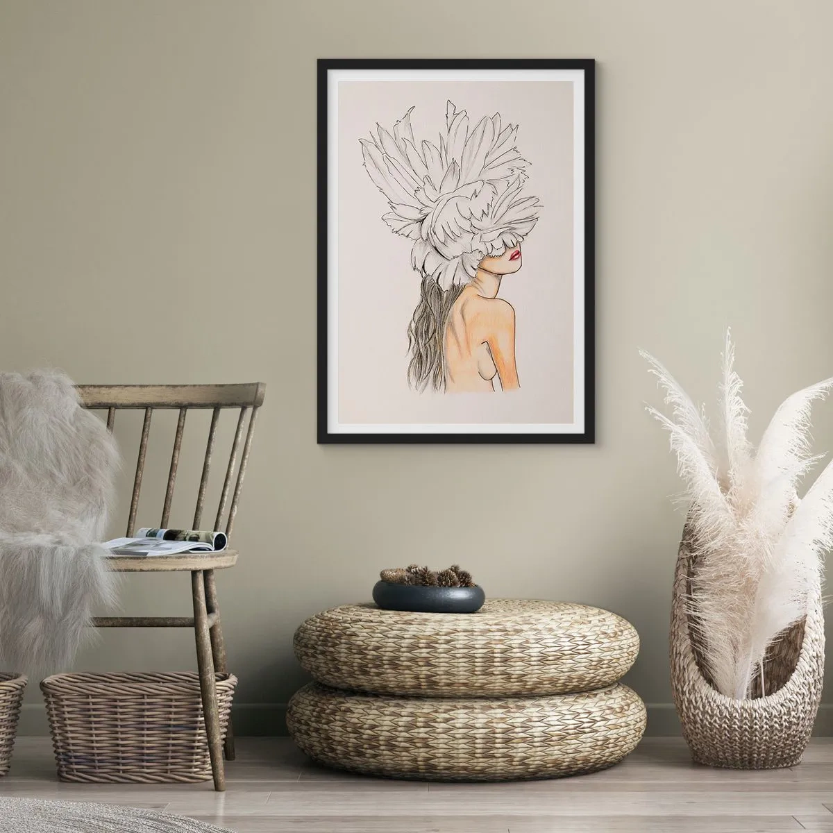 Affiche dans un cadre noir - Poster - Beauté couronnée - 30x40 cm
