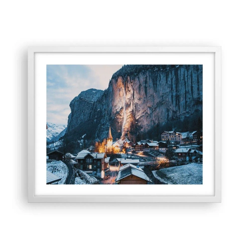 Affiche dans un cadre blanc - Poster - Esprit brillant de l'hiver - 50x40 cm