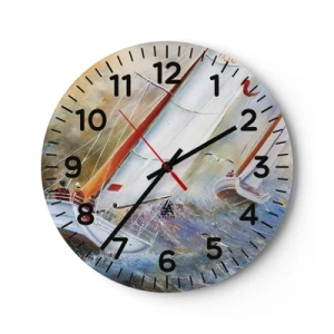 Horloge murale - Pendule murale - Concourir sur les vagues - 40x40 cm